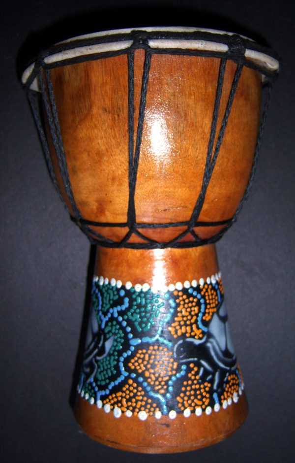 Chestnut Brown Drum with hand painted turtle