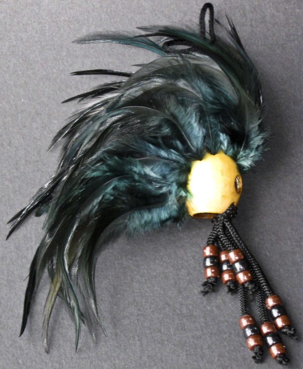 Black Hawaiian Warrior Helmet - Beaded