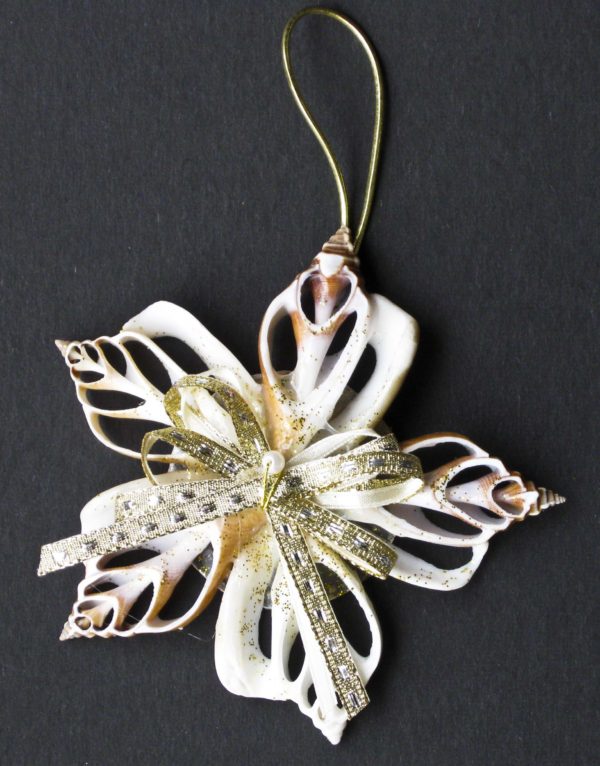 Canarium Shell Snowflake Christmas Ornament