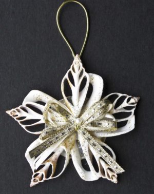 Canarium Shell Snowflake Christmas Ornament