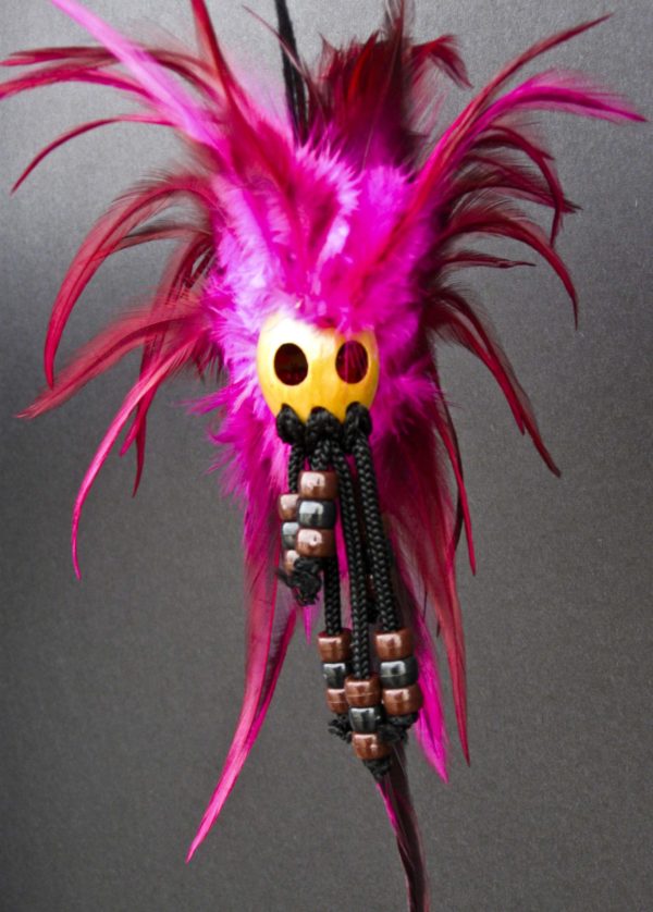 Pink Hawaiian Warrior Helmet - Beaded