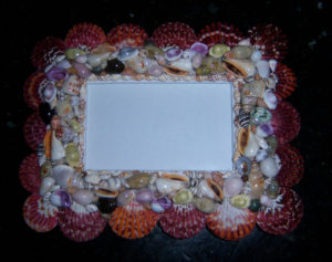 Purple Pecten Shell Picture Frame