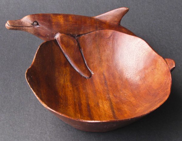 Single Dolphin Wooden Bowl