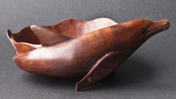 Single Dolphin Wooden Bowl