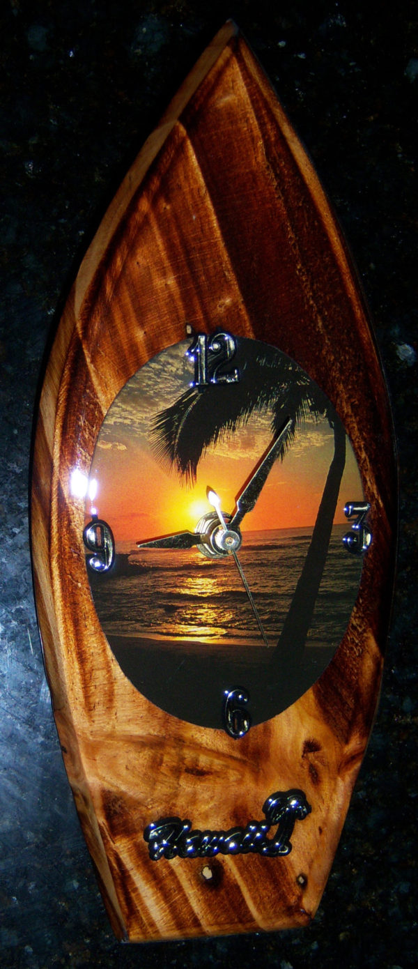 Surfboard Clock Made in Hawaii