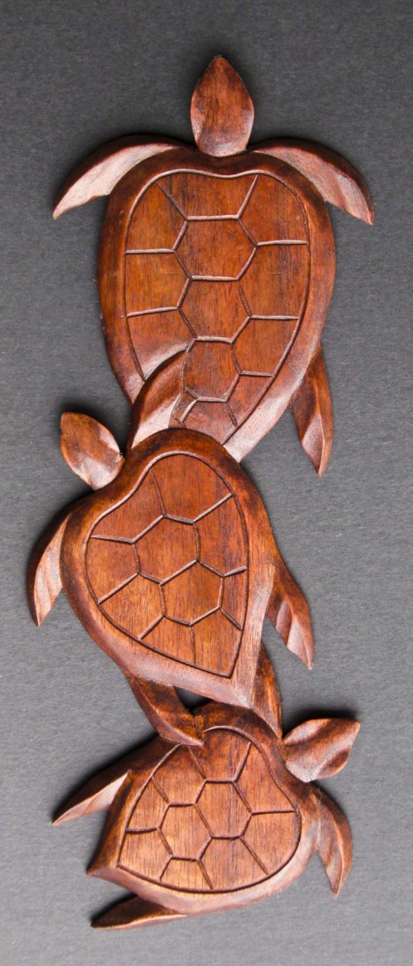 Three Turtles Wooden Plaque