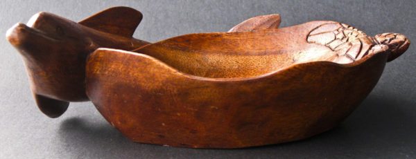 Dolphin and Turtle Wooden Bowl