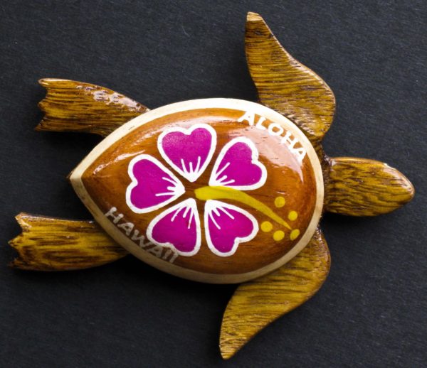 TURTLE MAGNET - HIBISCUS ALOHA HAWAII - MAGENTA