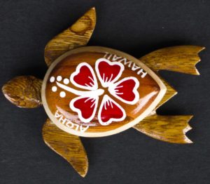 TURTLE MAGNET - HIBISCUS ALOHA HAWAII - RED