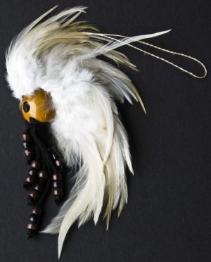 White Hawaiian Warrior Helmet - Beaded